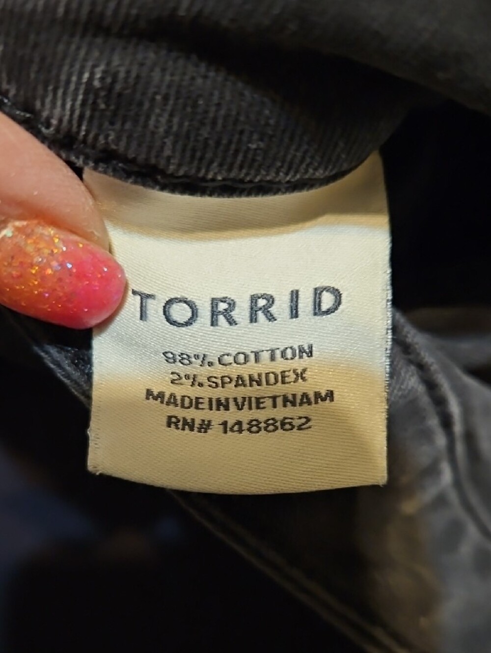 torrid Black Washed Denim Shorts with Lace Panels - Picture 7 of 7